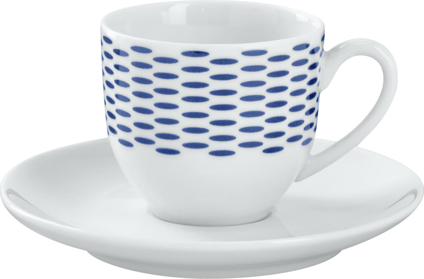 VEGA Mixor Espresso Saucer, White Porcelain, Round 12 cm Diameter, Dishwasher and Microwave Safe