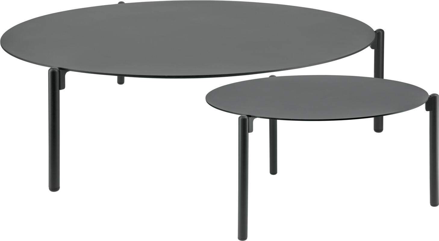 VEGA Naira Large Round Outdoor Side Table, 103 cm Diameter, Anthracite Aluminum Weatherproof UV-Resistant Table for Terrace and Wellness