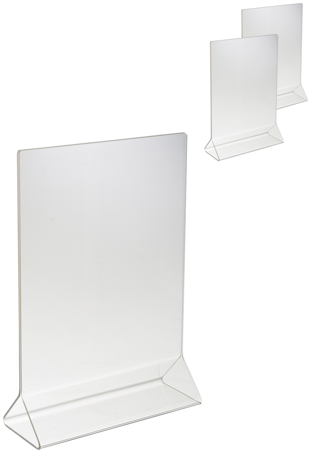 Stand de prezentare de masa PULSIVA Fera din acrilic, Format DIN A5 15 x 21.5 cm, Transparent, Protectie pe ambele parti, Sigur pentru alimente