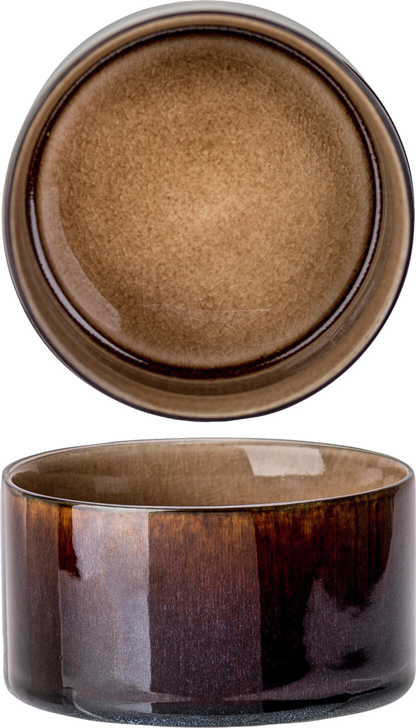 Cosy & Trendy Billiet-Vanlaere NV Bowl Quintana Schüssel Quintana Bowl Quintana; 400 ml, 11x6 cm (ØxH); amber; 6 piece / pack Schüssel Quintana; 400 ml, 11x6 cm (ØxH); bernstein; 6 Stück / Pack Colorful porcelain bowl. Dishwasher safe and microwaveable. Farbige Schüssel aus Porzellan. Spülmaschinenfest und mikrowellengeeignet. Handmade Produkte, die in Ihrer Farbe (sowohl innen als auch außen) von hell zu dunkel abweichen können. Bläuliche Färbungen auf der braunen Außenseite können auftreten. Bitte beachten Sie: Diese Produkte haben eine verglaste Oberschicht, die bei extremen Temperaturen (z.B. im Backofen, auf der Herdplatte oder in der Tiefkühltruhe) unsichtbare Schäden erleiden kann. Einmal beschädigt, kann Wasser eindringen und bei erneuter Hitze oder Kälte sichtbare Schäden verursachen. Dies nennt man Thermoschock.