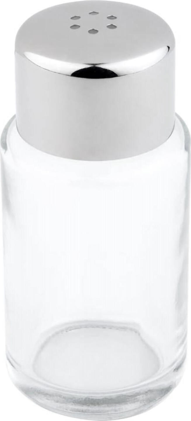 APS Assheuer + Pott GmbH & Co. KG Salt and pepper shaker, frosted ,6 holes Salz- und Pfefferstreuer mattiert 6 Löcher Salt and pepper shaker, frosted ,6 holes; 4x9 cm (ØxH); transparent Salz- und Pfefferstreuer mattiert 6 Löcher; 4x9 cm (ØxH); transparent Replacement glass with lid 6 holes - Ø 1.85 mm. Der Salz-/Pfefferstreuer ist eine praktische Ergänzung für den gedeckten Tisch, den Frühstücksbereich oder den professionellen Service. Er eignet sich zum Bereitstellen und Dosieren von Salz, Pfeffer oder feinen Gewürzen und überzeugt durch seine schlichte, vielseitige Ausführung. Der Deckel ermöglicht eine gleichmäßige Streuung, während das Glas den Füllstand jederzeit gut sichtbar macht. * Material: Glas und Edelstahl * Für Salz, Pfeffer und feine Gewürze geeignet * Für Restaurant, Frühstücksbereich und Tischservice geeignet * Deckel mit Streuöffnung für gleichmäßiges Dosieren * Transparenter Behälter zur einfachen Füllstandskontrolle * Spülmaschinengeeignet