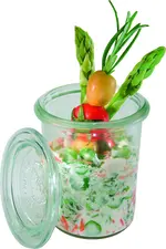 APS Assheuer + Pott GmbH & Co. KG Preserving jar Weckglas Preserving jar; 0.16 l, 6x8 cm (ØxH); transparent; 12 piece / pack Weckglas; 0.16 l, 6x8 cm (ØxH); transparent; 12 Stück / Pack Weck jar with lid, twelve pieces per set. Das Weck-Gläser-Set eignet sich ideal zum stilvollen Servieren, Portionieren und Präsentieren von Desserts, Vorspeisen, Dips, Aufstrichen oder kleinen Beilagen. Die Gläser mit passenden Deckeln sind vielseitig in Gastronomie, Catering, Buffet, Frühstücksbereich und privater Küche einsetzbar. Sie unterstützen eine hygienische Bereitstellung und sorgen für eine ansprechende Präsentation kleiner Speisen. * Material: Glas * Set mit zwölf Gläsern und passenden Deckeln * Für Desserts, Vorspeisen, Dips und Aufstriche geeignet * Für Buffet, Catering, Frühstücksbereich und Küche einsetzbar * Zur hygienischen Portionierung und Präsentation * Spülmaschinengeeignet