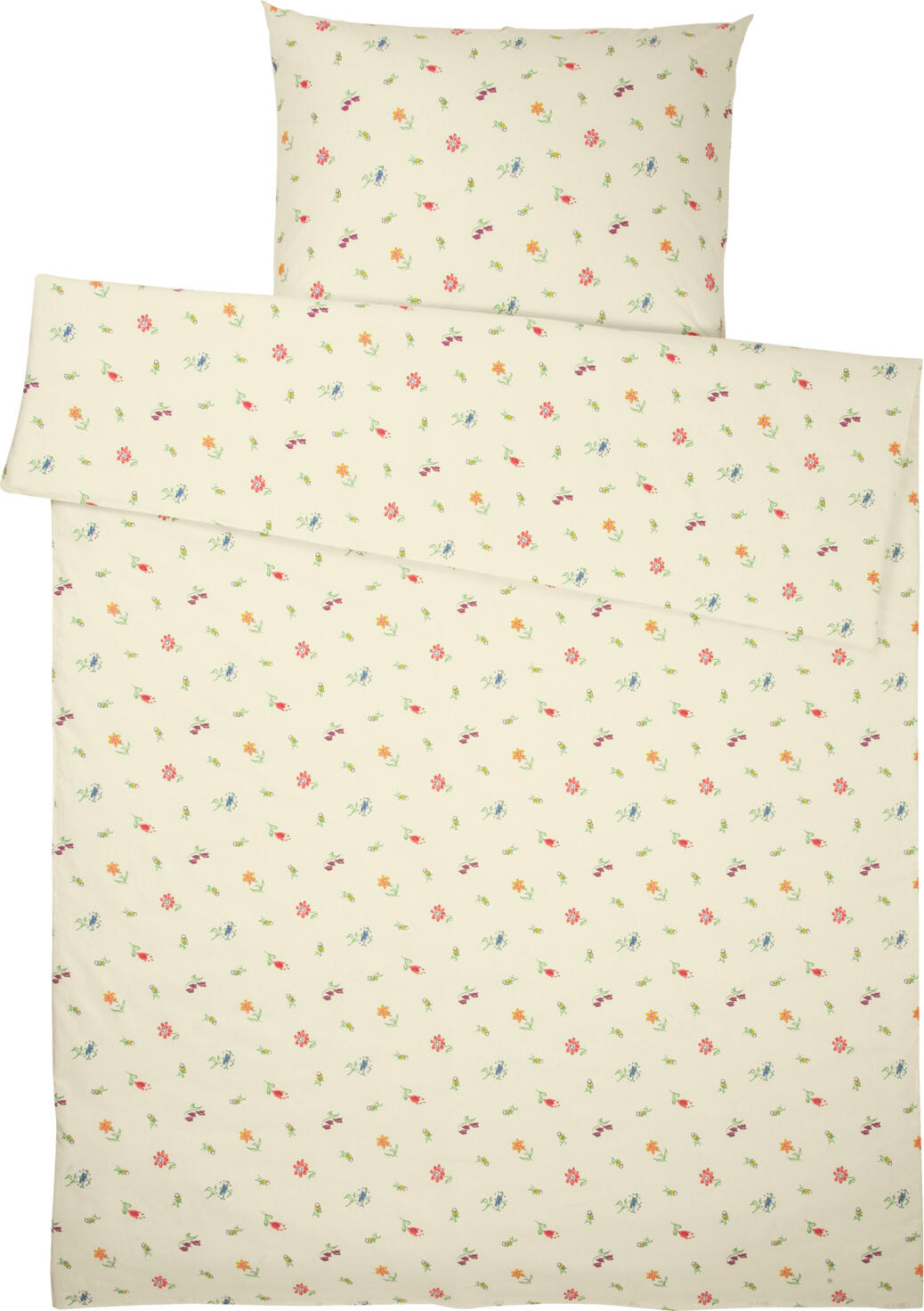 ERWIN M. LUSINI Bodensee Pillow Cover, 100% Cotton Renforce, 144 TPI, Floral Pattern, Champagne Beige, 65 x 100 cm, Washing Temperature 90°C, Hotel Quality, OEKO-TEX Standard 100