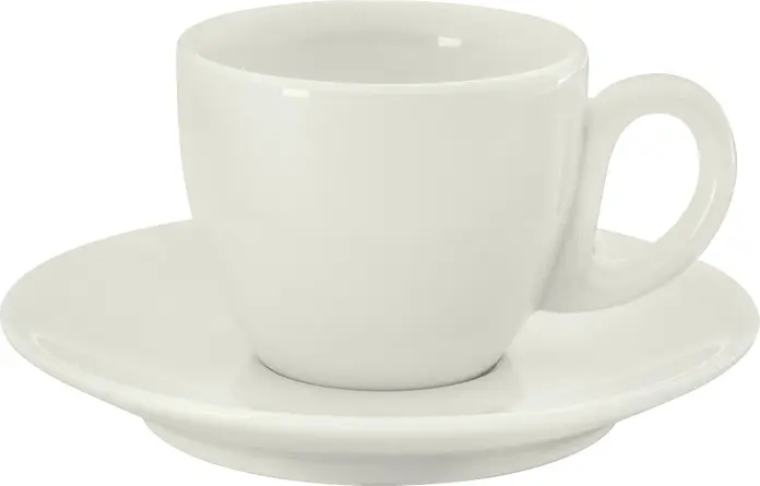 VEGA Opus Espresso Saucer, High-Quality Scratch-Resistant Porcelain, Ivory, 12 cm Diameter, Dishwasher and Microwave Safe, Professional Catering
