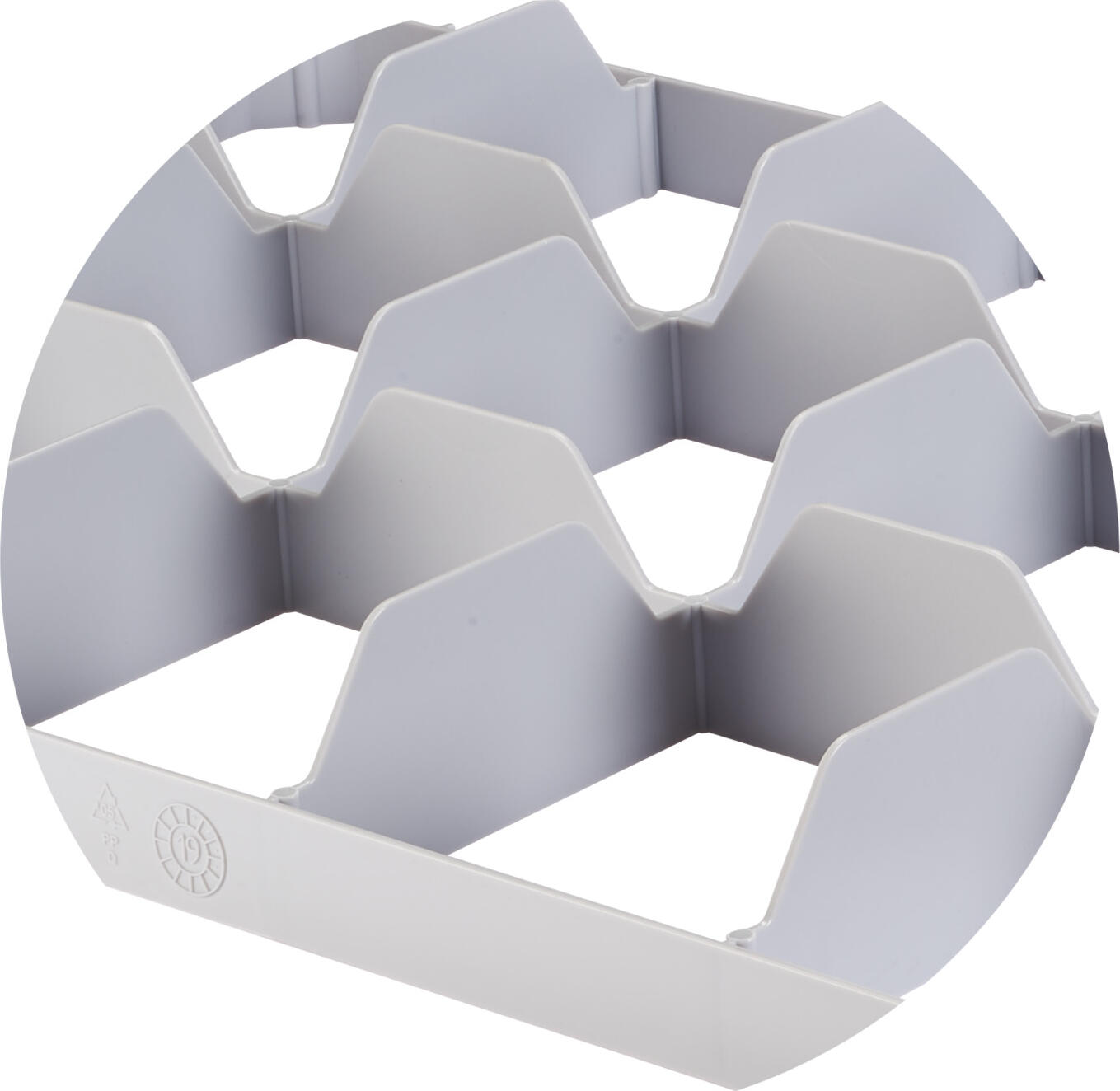 Ringoplast Komfort Shelf Insert Lower Part for Jars and Glasses, Polypropylene, 15 Compartments, 60x40x6.2 cm, Grey, Dishwasher Safe