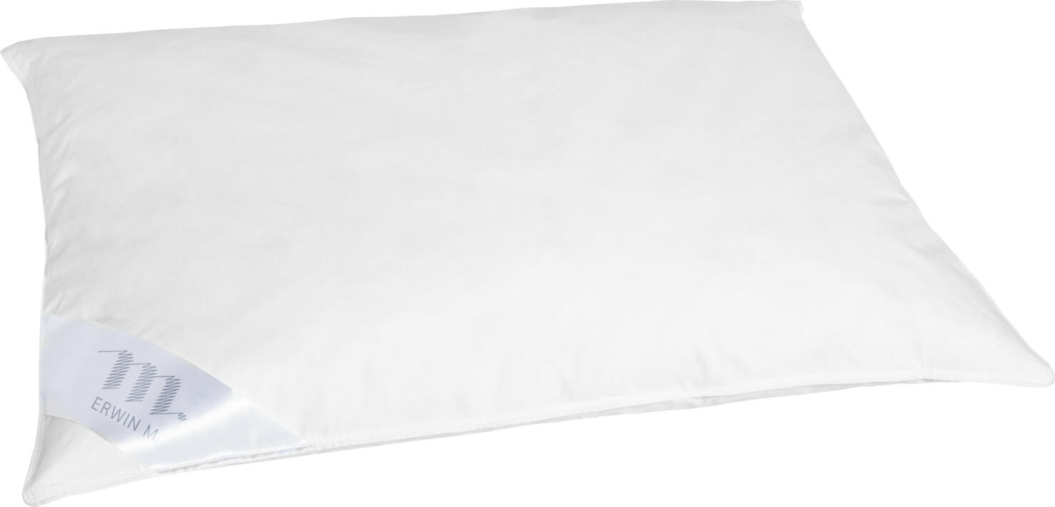 ERWIN M. Kairo Pillow, 70 x 90 cm, 90% White Feathers 10% Down Class 1, 100% Cotton Quilted Cover, Adjustable Filling with Zipper, OEKO-TEX Standard 100
