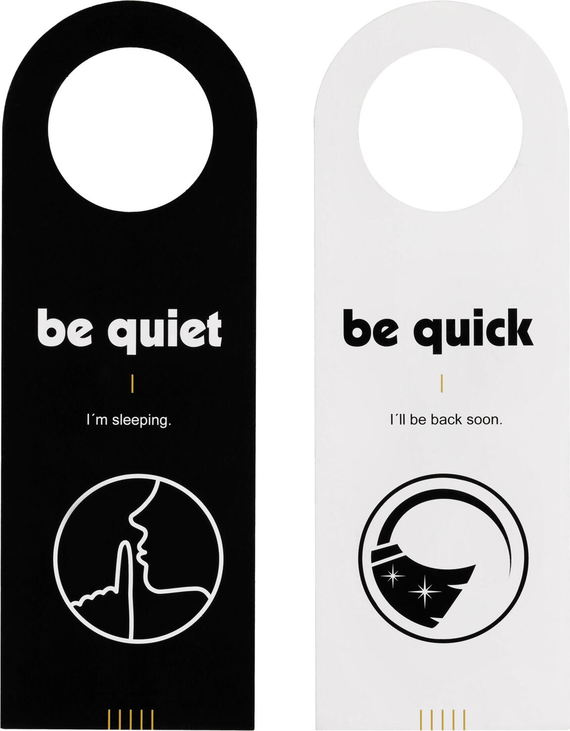 PULSIVA LUSINI Solutions GmbH Hotel door hanger Boutique Türhänger Hotel Boutique Hotel door hanger Boutique; 24x8.4 cm (LxW); white/black; 10 piece / pack Türhänger Hotel Boutique; 24x8.4 cm (LxB); weiß/schwarz; 10 Stück / Pack Elegant door hanger made of cardboard. Printed on two sides in English with matching clip art (be quiet/be quick). Printed on high-quality cardboard with a weight of 350 g/m², making the door hangers very solid and durable. With the help of the door hanger, your guests can quickly show whether they want privacy or whether your team needs to clean the room. Supplied in a pack of 10. Stilechter Türhänger aus Karton. Zweiseitig in englischer Sprache mit passenden Cliparts bedruckt (be quiet/be quick ). Der Druck erfolgt auf einen hochwertigen Karton mit einem Flächengewicht von 350 g/m², was die Türanhänger äußerst solide und langlebig macht. Mithilfe des Türanhängers können Ihre Gäste im Handumdrehen anzeigen, ob Sie Privatsphäre wünschen oder der Raum durch Ihr Team gereinigt werden soll. Lieferung im 10er-Pack.