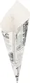 Garcia de Pou News Triangular French Fries Bags, 24x17 cm, Grease-Repellent Biodegradable Compostable Paper, Newspaper Print, Food-Safe