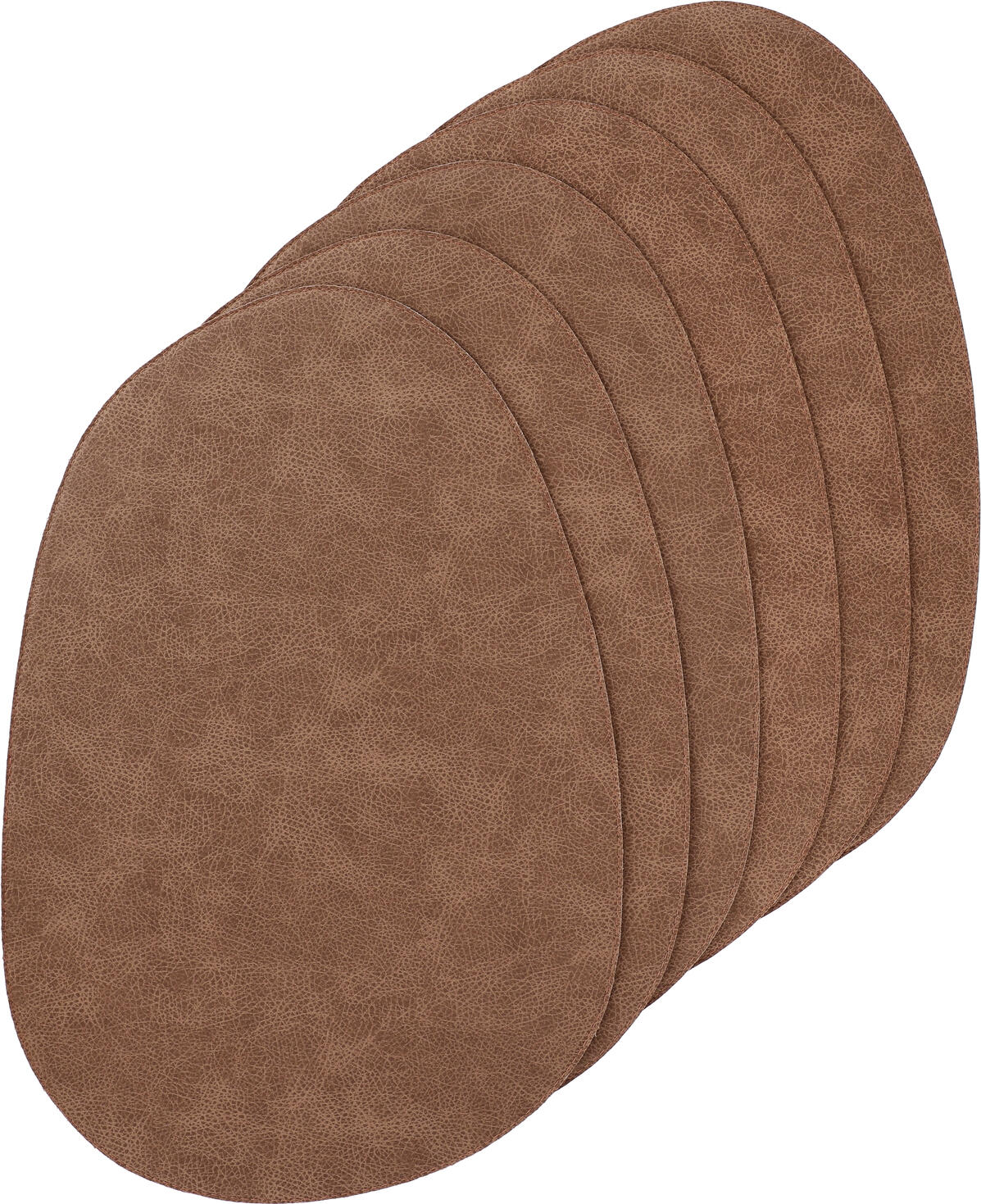ERWIN M. LUSINI Solutions GmbH Placemat Shana organic Tischset Shana organisch Placemat Shana organic; 30x45 cm (WxL); brown/russet; oval; 6 piece / pack Tischset Shana organisch; 30x45 cm (BxL); braun/rostbraun; oval; 6 Stück / Pack Placemat made of imitation leather. Easily reversible for different ambience. Suitable for indoor and protected outdoor use. Damp wipeable, not suitable for dishwasher. Tischset aus Kunstleder. Einfach umdrehbar für unterschiedliche Ambiente. Für Innen- und den geschützten Außenbereich geeignet. Feucht abwischbar, nicht spülmaschinengeeignet.