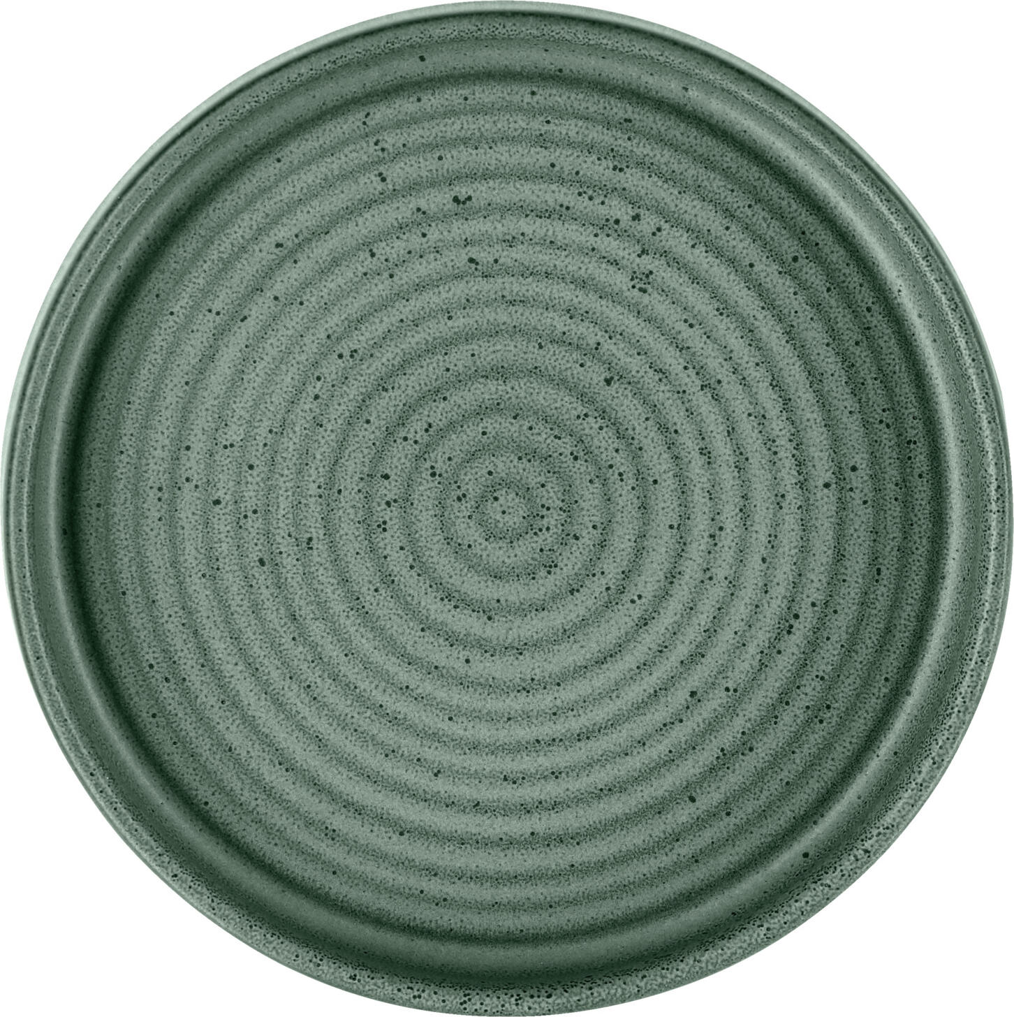Farfurie Rotunda VEGA Snug din Gresie cu Margine Ridicata, Smalta cu Aspect Mat, Verde, Diametru 13.5 cm, Capacitate 250 ml, Compatibila cu Masina de Spalat Vase si Cuptorul cu Microunde