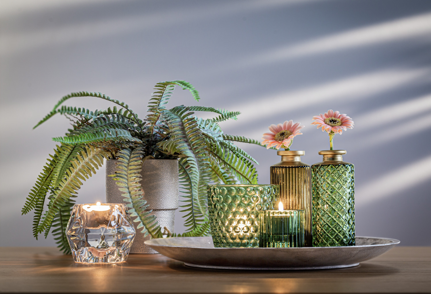 Vega Bora Ceramic Planter Pot Cover, Silver, Sparkling Roughened Surface, 10.5 cm Diameter, 13.5 cm Height