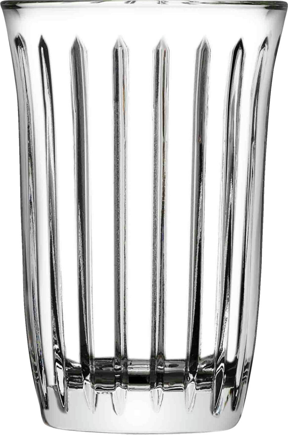 Pasabahçe Pasabahce Cam Sanayii ve Tic. A.S. Sisecam Genel Merkezio Shot glass Joy with grooves Schnapsglas Joy mit Rillen Shot glass Joy with grooves; 60 ml, 7.4 cm (H); transparent; 4 piece / pack Schnapsglas Joy mit Rillen; 60 ml, 7.4 cm (H); transparent; 4 Stück / Pack The shot glass from the Joy series was specially developed for intensive use in bars, restaurants, hotels and catering. The distinctive grooved structure on the outside provides a modern, non-slip feel and gives the glass an elegant, uniform appearance. Thanks to an innovative production process with flame finishing, the Joy shot glass impresses with the highest quality, brilliant transparency and an appealing design - perfect for stylish presentations of fine brandies, liqueurs or spirits. Special production for visible quality In contrast to conventional shot glasses, the Joy series utilises a more complex manufacturing process. During production, scarfing ensures that there are no visible seams or transitions. This creates a homogeneous, delicate glass structure that is both visually and haptically impressive. This high-quality finish emphasises the premium character of the range and ensures that every drink is presented in a classy manner. Ideal for everyday catering The Joy shot glass is characterised by its high stability, pleasant grip and dishwasher-safe surface - ideal for everyday use in professional catering. The fine grooved structure offers a secure grip, even when serving quickly or with wet hands. Thanks to its timeless, modern design, the shot glass can be harmoniously combined with other glasses from the Joy series - from whisky and wine glasses to cocktail variants. * Elaborately crafted glass with a flame-finished surface - no visible seams or transitions * elegant grooved structure for a non-slip feel and modern look * high material quality for long-term use in everyday catering applications * Dishwasher-safe and hygienic - ideal for the professional washing-up process * More break-resistant than conventional moulded glass thanks to special post-processing * suitable for restaurants, hotels, catering and buffets * available in various sizes and shapes - can be combined within the Joy series Das Schnapsglas der Serie Joy wurde speziell für den intensiven Einsatz in Bars, Restaurants, Hotels und Caterings entwickelt. Die markante Rillenstruktur auf der Außenseite sorgt für eine moderne, griffige Haptik und verleiht dem Glas eine elegante, gleichmäßige Optik. Dank eines innovativen Produktionsverfahrens mit Flämmveredelung überzeugt das Joy Schnapsglas durch höchste Qualität, brillante Transparenz und ein ansprechendes Design – perfekt für stilvolle Präsentationen von Edelbränden, Likören oder Spirituosen. Besondere Herstellung für sichtbare Qualität Im Gegensatz zu herkömmlichen Schnapsgläsern setzt die Serie Joy auf ein aufwendigeres Fertigungsverfahren. Während der Herstellung sorgt das Flämmen dafür, dass keine sichtbaren Nähte oder Übergänge entstehen. Dadurch entsteht eine homogene, filigrane Glasstruktur, die sowohl optisch als auch haptisch überzeugt. Diese hochwertige Verarbeitung betont den Premiumcharakter der Serie und sorgt für eine edle Präsentation jedes Getränks. Ideal für den Gastro-Alltag Das Joy Schnapsglas zeichnet sich durch seine hohe Stabilität, die angenehme Griffigkeit und eine spülmaschinenfeste Oberfläche aus – ideal für den täglichen Gebrauch in der professionellen Gastronomie. Die feine Rillenstruktur bietet sicheren Halt, auch bei schnellen Serviervorgängen oder feuchten Händen. Dank seines zeitlosen, modernen Designs lässt sich das Schnapsglas harmonisch mit weiteren Gläsern der Joy-Serie kombinieren – von Whisky- und Weingläsern bis zu Cocktailvarianten. * aufwendig gefertigtes Glas mit flammenveredelter Oberfläche – keine sichtbaren Nähte oder Übergänge * elegante Rillenstruktur für griffige Haptik und moderne Optik * hohe Materialqualität für den dauerhaften Einsatz im Gastro-Alltag * spülmaschinenfest und hygienisch – ideal für den professionellen Spülprozess * bruchresistenter als herkömmliches Pressglas dank spezieller Nachbearbeitung * geeignet für Restaurants, Hotels, Caterings und Buffets * in verschiedenen Größen und Formen erhältlich – kombinierbar innerhalb der Joy-Serie