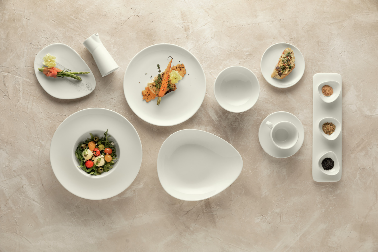 VEGA Opus Porcelain Pasta Plate with Wide Rim, Ivory, 29 cm Diameter, Scratch Resistant, Dishwasher and Microwave Safe, Professional Gastronomy