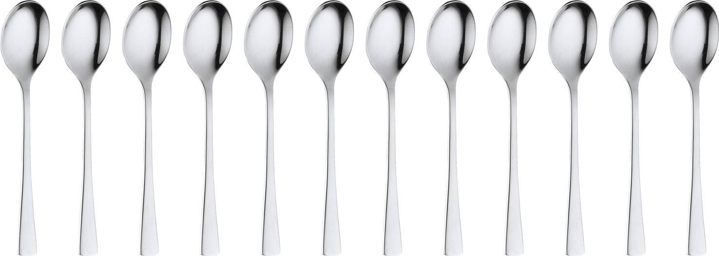 Pulsiva Hamburg Mocha Espresso Spoon, 18/0 Chrome-Stainless Steel, Mirror Polished, Rustproof, Nickel-Free, 14 cm, Silver