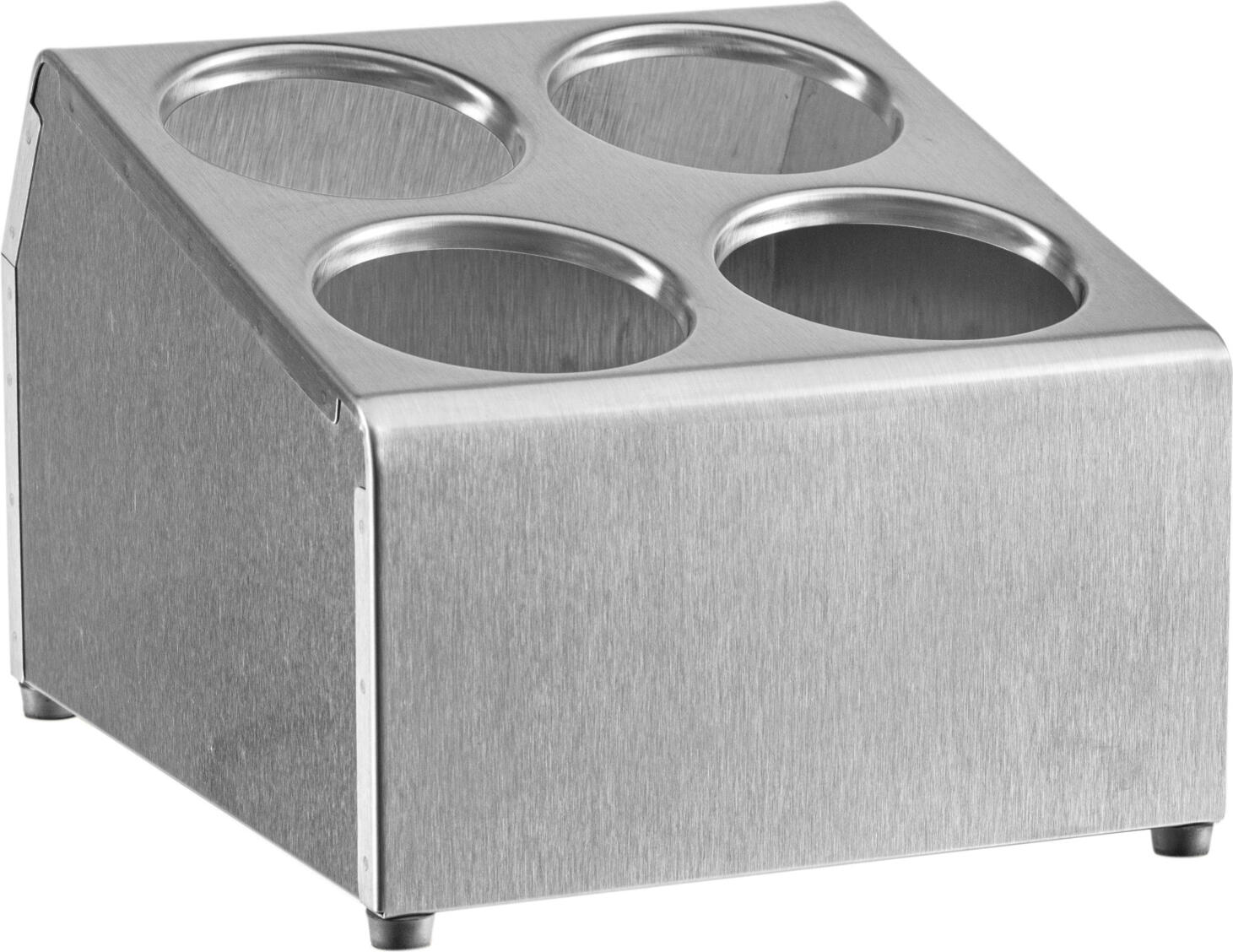 PULSIVA LUSINI Solutions GmbH Cutlery container Steel 4-fold Besteckbehälter Steel 4-fach Cutlery container Steel 4-fold; 29.5x26x21 cm (LxWxH); silver Besteckbehälter Steel 4-fach; 29.5x26x21 cm (LxBxH); silber Cutlery container made of 18/0 chrome stainless steel. Order insertable cutlery holders at the same time. Besteckbehälter aus 18/0 Chrom-Edelstahl, rostfrei. Einsetzbare Besteckköcher gleich mit bestellen.