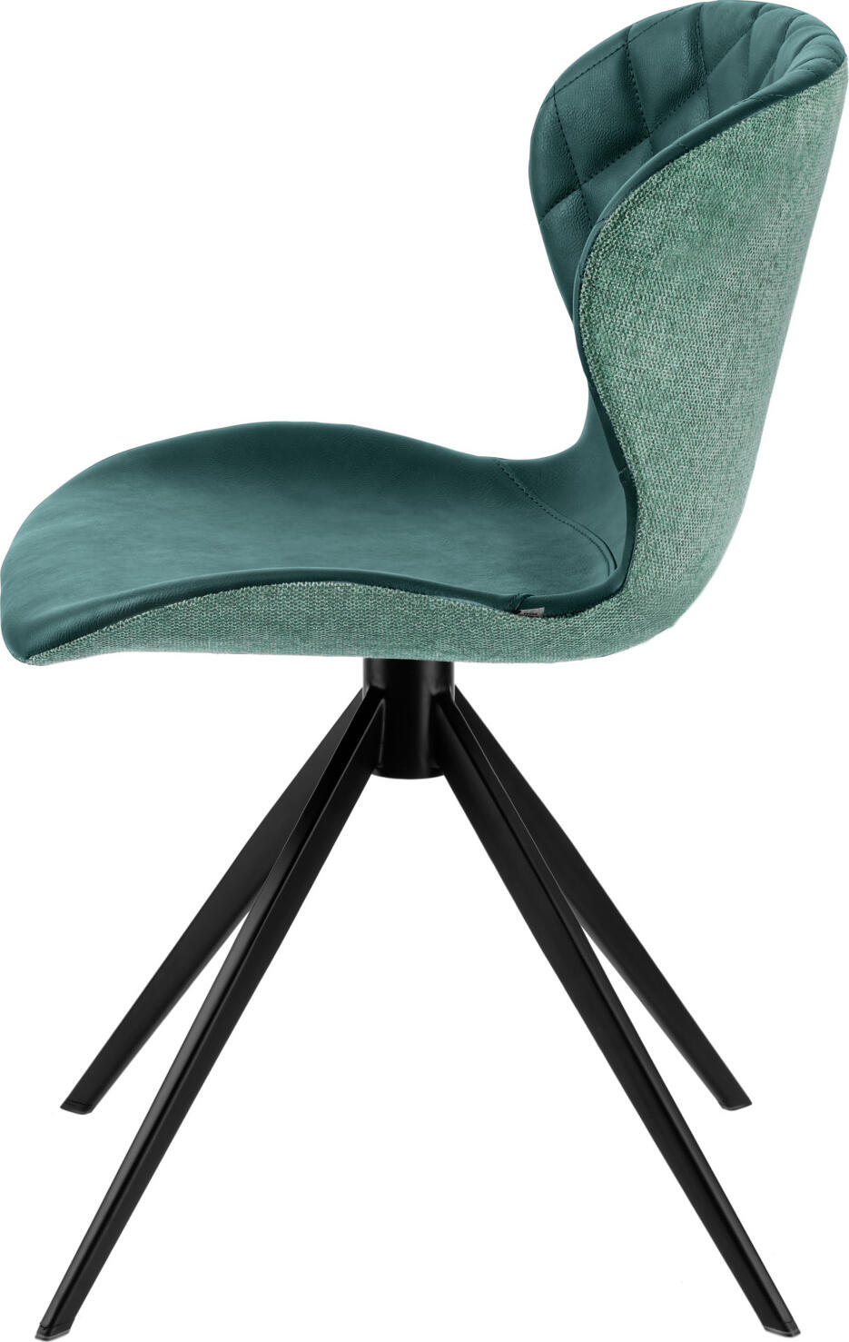 Scaun cu scoica tapitat VEGA Kansas, Piele Artificiala si Material Textil, Cadru din Otel Vopsit in Negru, 49x56x78 cm, Suport Max 160 kg