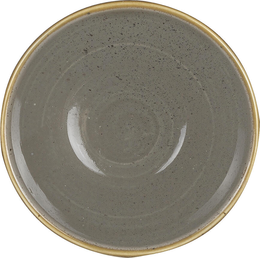 Churchill Stonecast Peppercorn Ripple Dip Bowl, 70ml Vitrified Ceramic Sauce Pot, Hand-Decorated Speckled Grey Rustic Dipper