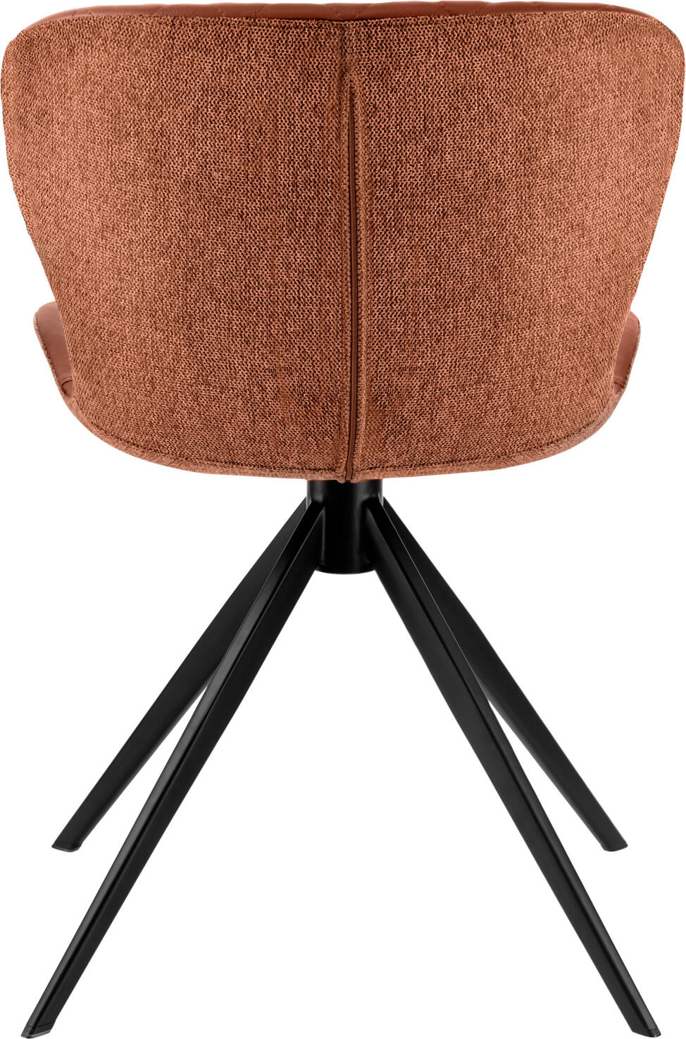 VEGA Kansas Upholstered Shell Chair, Ergonomic Imitation Leather and Polyester, Black Powder-Coated Steel Frame, 49x56x78 cm, 160 kg Max Load