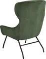 VEGA Malin Wing Chair, Green Corduroy Upholstery, Powder-Coated Steel Frame, Fire-Retardant, 75x77x103 cm, Vintage Style