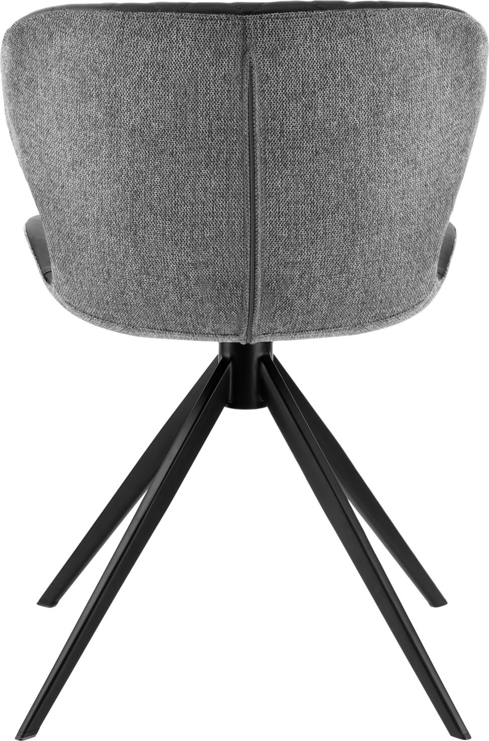 VEGA Kansas Upholstered Shell Chair, Ergonomic Imitation Leather and Polyester Seat with Diamond Stitching, Black Powder-Coated Steel Frame