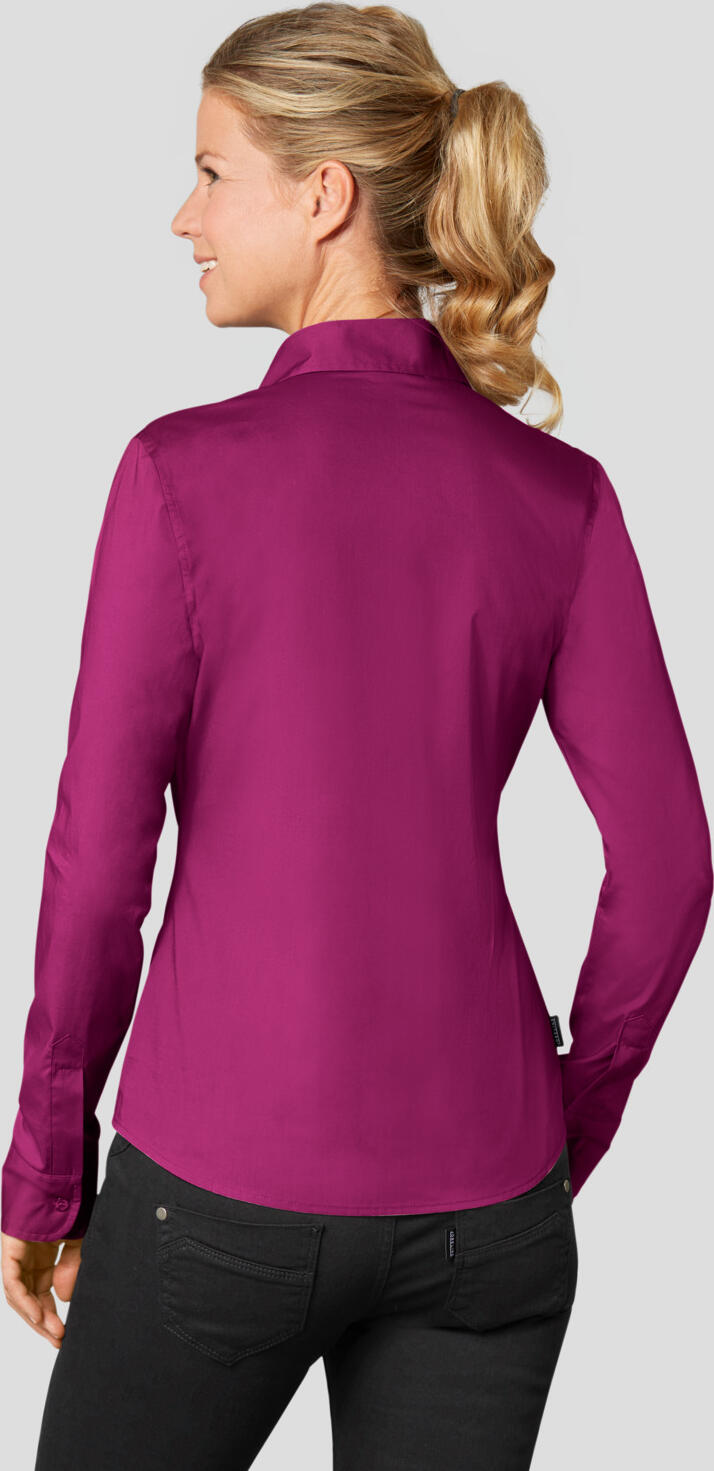 Bluza Jobeline Cecaria pentru femei cu maneca lunga, croiala ajustata, bumbac elastan, guler clasic, tiv rotunjit, OEKO-TEX Standard 100