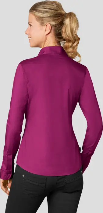 Bluza Jobeline Cecaria pentru femei cu maneca lunga, croiala ajustata, bumbac elastan, guler clasic, tiv rotunjit, OEKO-TEX Standard 100