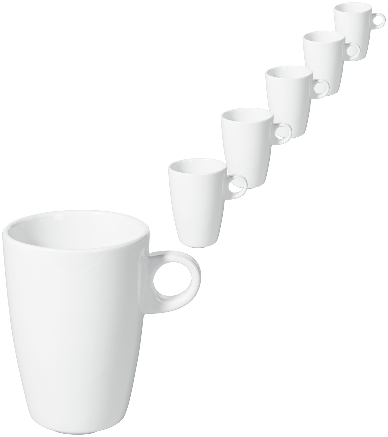 Cana pentru Latte VEGA Bistro, 300ml Porțelan Alb, Design Subțire și Înalt, Compatibilă cu Mașina de Spălat Vase și Cuptorul cu Microunde