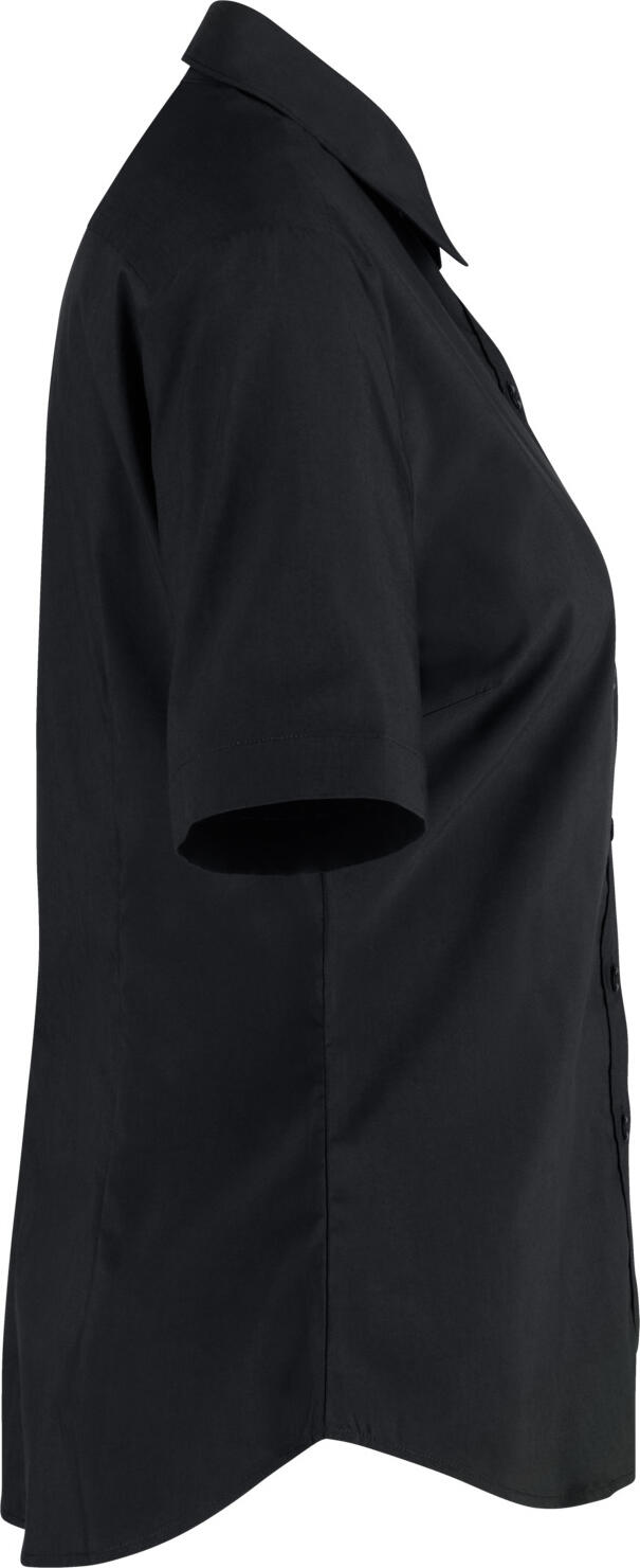 Jobeline Porter Women's Long Sleeve Blouse, Regular Fit, Cotton-Polyester Blend, Easy-Iron Shirt with Rounded Hem and Bust Darts, Size 50, Color Black