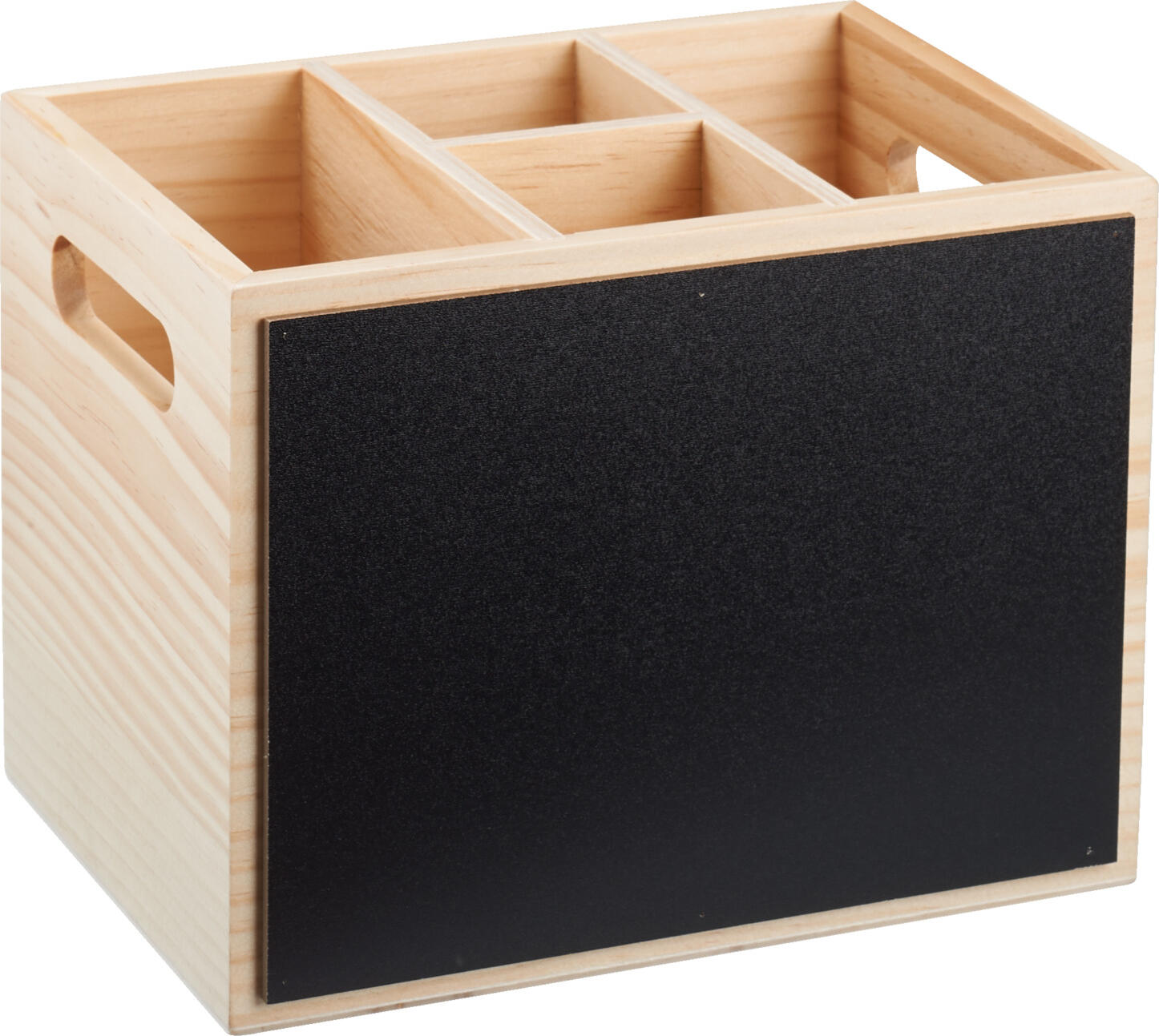 PULSIVA LUSINI Solutions GmbH Cutlery tray Fiero Besteckbehälter Fiero Cutlery tray Fiero; 21x15x16 cm (LxWxH); natural Besteckbehälter Fiero; 21x15x16 cm (LxBxH); natur Practical cutlery container made of pine wood with 2 labelled panels on the sides in a size of 19.5 x 14.5cm. 4 interior compartments for cutlery, napkins and other table utensils as well as 2 handle recesses. Thanks to a food-friendly paint job also suitable for the temporarily protected outdoor area. Real wood items are not dishwasher-appropriate. Besteckbehälter aus Kiefernholz mit zwei beschriftbaren Tafeln an den Seiten in einer Größe von 19,5x14,5 cm. Vier Innenfächer für Besteck, Servietten und andere Tischutensilien sowie zwei Griff-Aussparungen. Lebensmittelecht lackiert. Holzartikel sind nicht spülmaschinengeeignet.