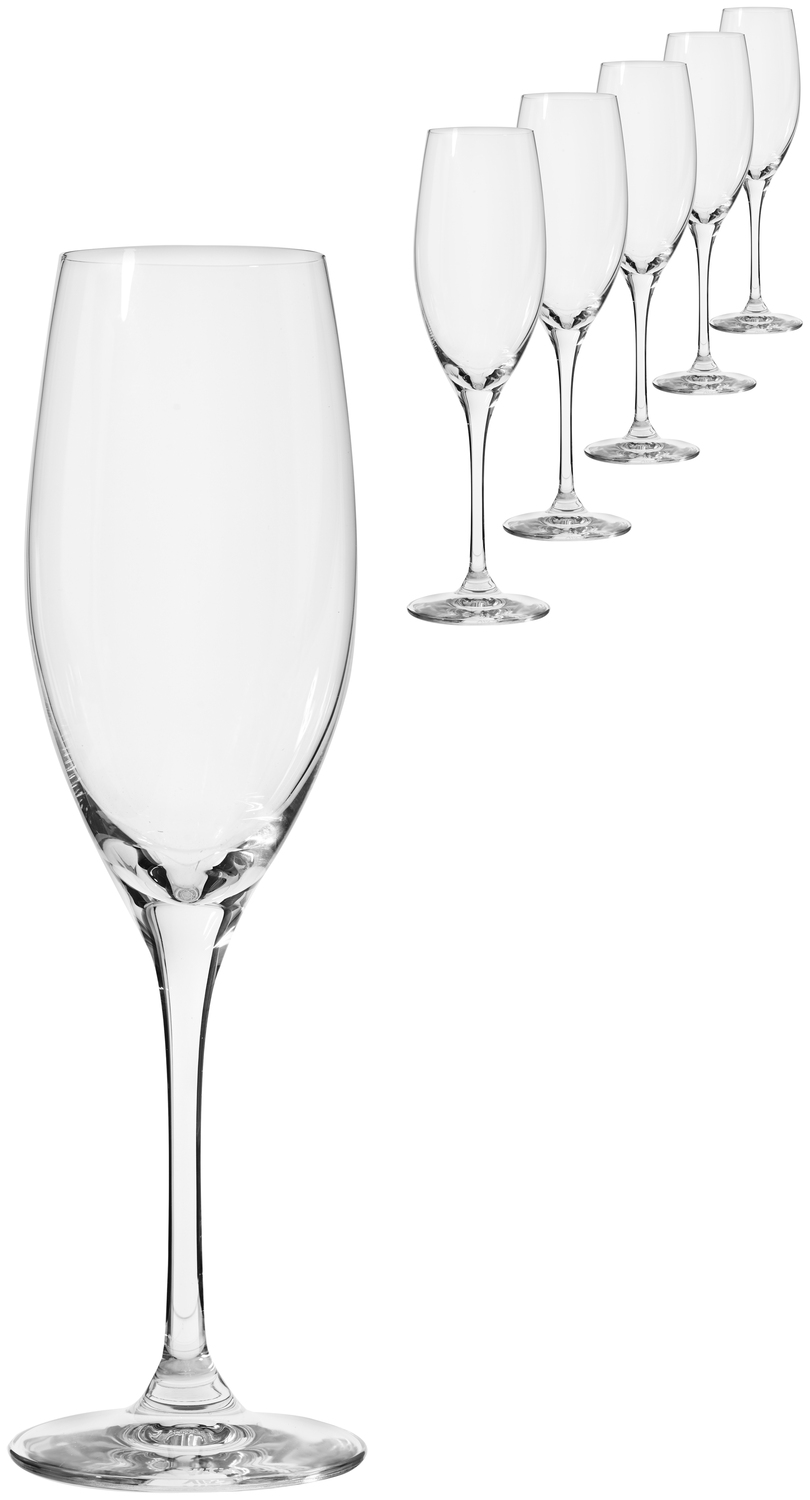 VEGA Chateau Champagne Glass, 250ml Crystal Glass, Transparent, with 0.1l Calibration Mark, Dishwasher-safe Professional Catering Glassware