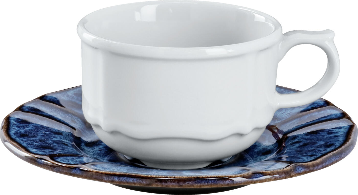 VEGA Amely Espresso Cup, 100ml White Porcelain, Vintage Relief Design, Stackable, Dishwasher and Microwave Safe