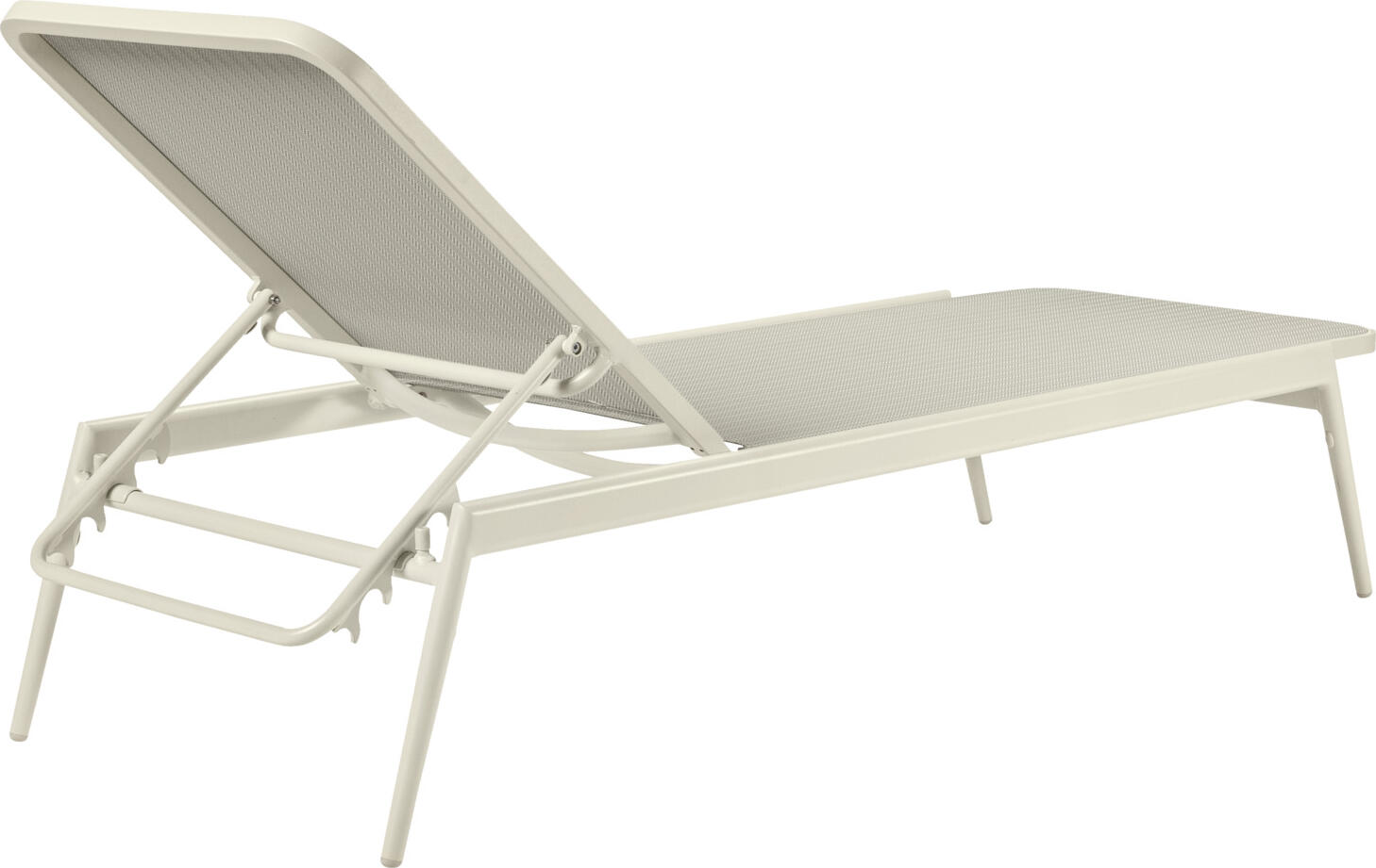 LUSINI Solaro Sun Lounger, Beige, Adjustable Backrest, Stackable Lightweight Frame with Quick-Drying Textile, 193x65.5x35 cm, for Garden, Pool and Wellness