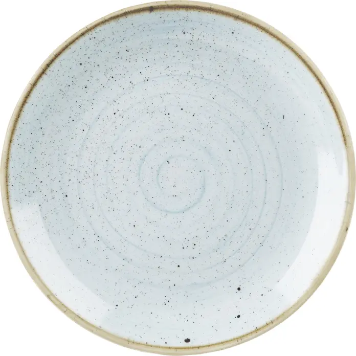 Churchill Stonecast Duck Egg Coupe Flat Plate 28.8 cm, Hand-Finished Blue Speckled Professional Gastronomy Dinnerware