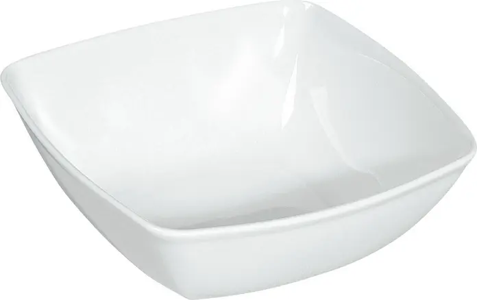 Bol Patrat de Porcelana VEGA Melbourne, Alb, 770 ml, 18.5 x 18.5 x 4 cm, Design Drept Robust, Compatibil cu Cuptorul cu Microunde si Masina de Spalat Vase