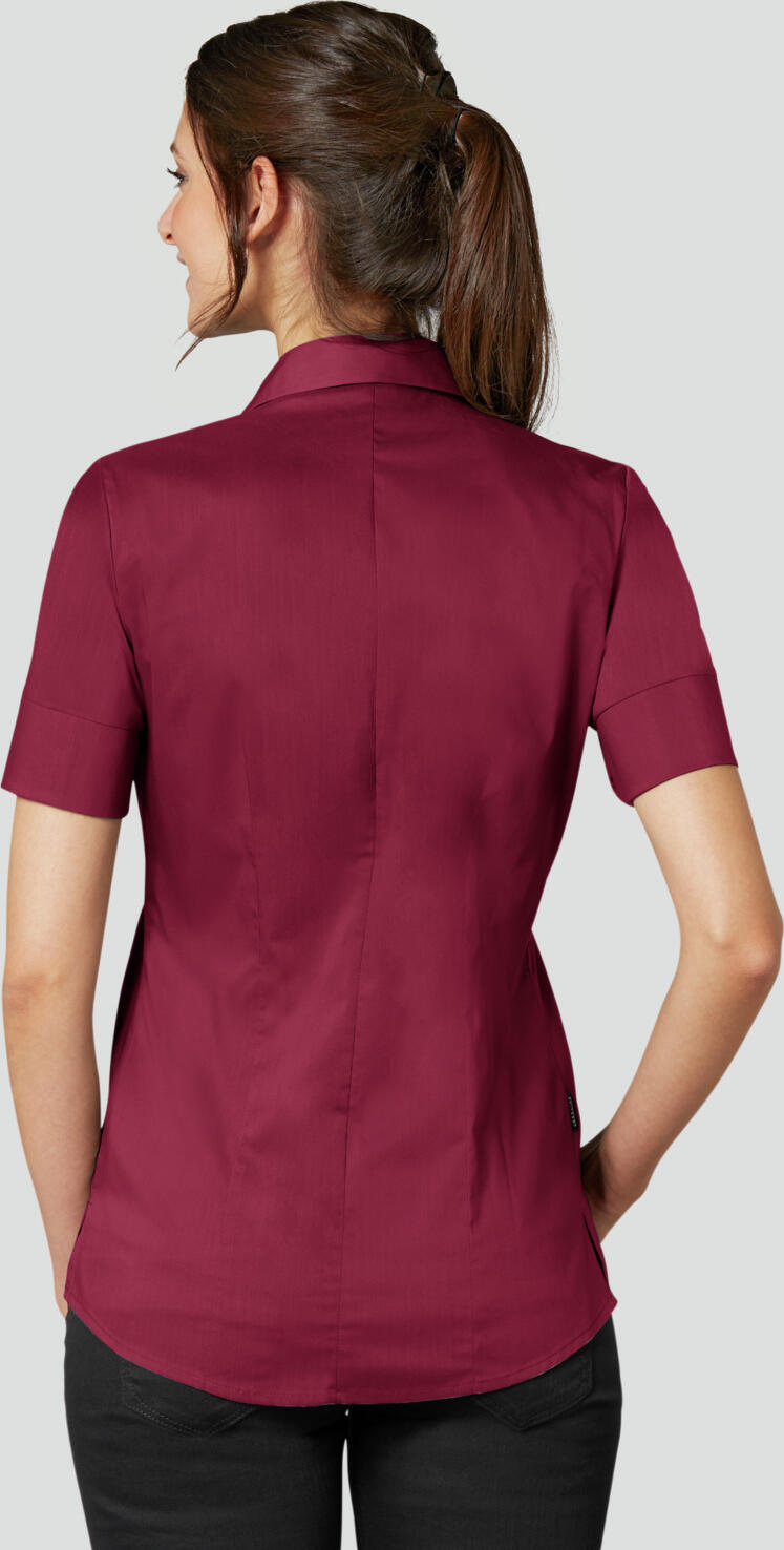 Jobeline Fiore Women's Blouse, Short Sleeve, Cotton-Polyester Blend, Concealed Button Placket, V-Neck, Easy-Care, OEKO-TEX Standard 100