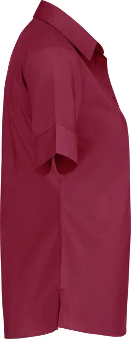 Jobeline Fiore Women's Blouse, Short Sleeve, Cotton-Polyester Blend, V-Neck, Concealed Button Placket, Easy-Care, OEKO-TEX Standard 100
