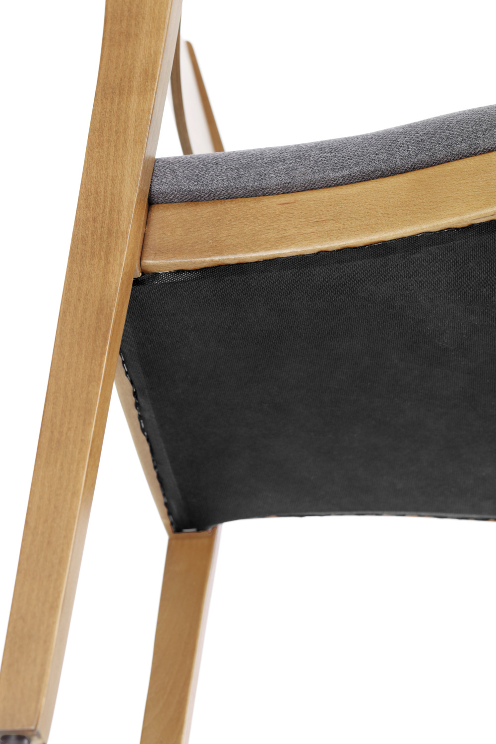 VEGA Stak Stacking Chair, Beech Wood Frame, Imitation Leather Seat, Black and Light-brown, 48x51x86 cm, Stackable up to 5, Indoor Use