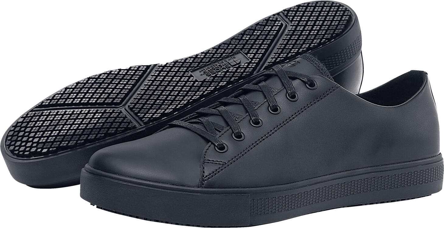 Incaltaminte de lucru Shoes For Crews Old School Low-Rider IV Unisex din Piele, Rezistente la Apa, Tala Rezistenta la Alunecare si Ulei, Negru