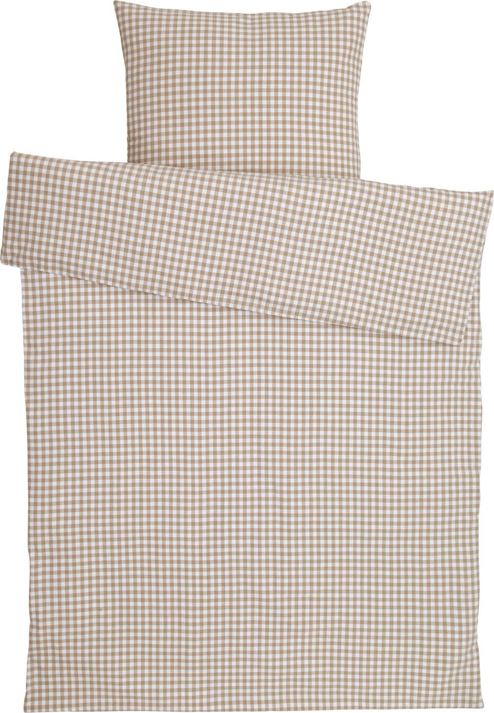 ERWIN M. LUSINI Solutions GmbH Bedding set Tux hotel closure Bettwäsche-Set Tux Hotelverschluss Bedding set Tux hotel closure; 135x200 cm (WxL), 80x80 cm (LxW); sand Bettwäsche-Set Tux Hotelverschluss; 135x200 cm (BxL), 80x80 cm (LxB); sand 100% cotton. Weight approx 140 g/m². Bed set with traditional check pattern. With hotel closure for quick covering of the pillows. Reaches the specified size after three washes. Mercerized. Durable, easy to clean. Thread Count (TC) -thread density: 112 threads per inch. Weave: Renforce 100 % Baumwolle. Gewicht ca. 140 g/m². Bettgarnitur mit traditionellem Karo-Muster. Mit Hotelverschluss für schnelles Beziehen der Kissen. Erreicht nach drei Waschgängen die angegebene Größe. Mercerisiert. Strapazierfähig, pflegeleicht. Thread Count (TC) -Fadendichte: 112 Fäden je Inch Webart: Renforcé