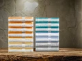 ERWIN M. LUSINI Solutions GmbH Valencia Hand Towel, Yellow, 100% Cotton Walk Terry, 50 x 100 cm, 460 g/m², Absorbent Stripe Design, Durable and Dimensionally Stable