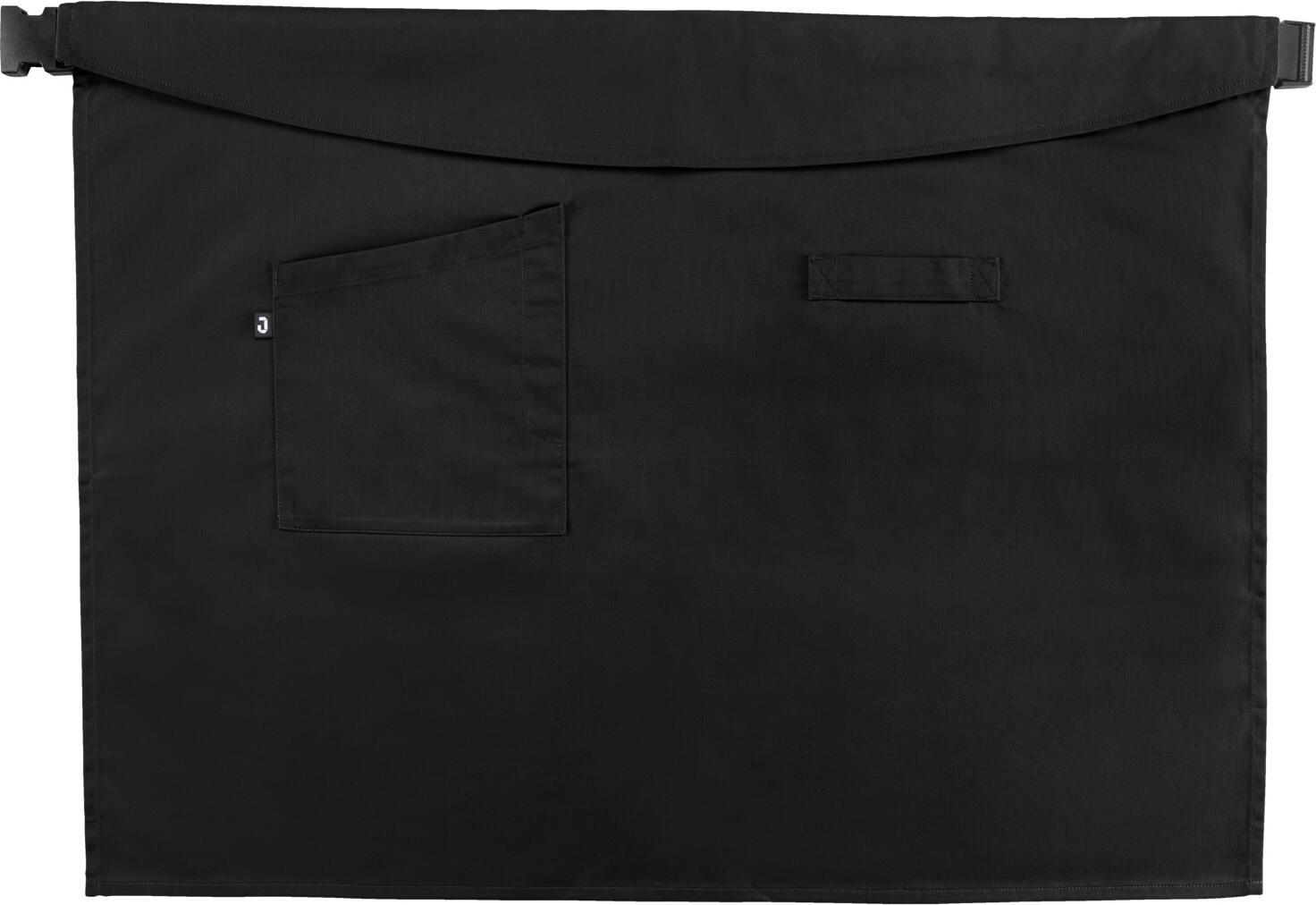 JOBELINE LUSINI Solutions GmbH Apron Belt 60x80 cm (LxW) Schürze Belt 60x80 cm (LxB) Apron Belt 60x80 cm (LxW); 60x80 cm (LxW); black Schürze Belt 60x80 cm (LxB); 60x80 cm (LxB); schwarz 65% polyester, 35% cotton. 200 g/m². 60°C wash. Elegant apron made from a smooth, easy-care blended fabric. With a simple, elegant and flexible belt system. Individually adjustable and comfortable for any fit thanks to elastic bands with snap buttons to fix the set width. The fabric cover perfectly conceals the adjustable elastic belt. With a practical clip fastener at the back of the waist to quickly close and open the apron. With patch pocket on the side including pen pocket and tea towel loop. Pocket dimensions: 19.5 x 22.5 cm (WxL). 65 % Polyester, 35 % Baumwolle. 200 g/m². 60°-Wäsche. Elegante Schürze aus einem glatten, pflegeleichten Mischgewebe. Mit einem einfachen, eleganten und flexiblen Gürtelsystem. Individuell einstellbar und bequem für jede Passform dank Gummibändern mit Druckknöpfen zum Fixieren der eingestellten Weite. Der Stoffumschlag verdeckt dabei optimal den verstellbaren Gummigürtel. Mit einem praktischen Clip-Verschluss im Rücken der Taille zum schnellen Schließen und Öffnen der Schürze. Seitlich mit aufgesetzter Tasche inklusive Stifttasche und Geschirrtuchschlaufe. Taschenmaße: 19,5 x 22,5 cm (BxL)