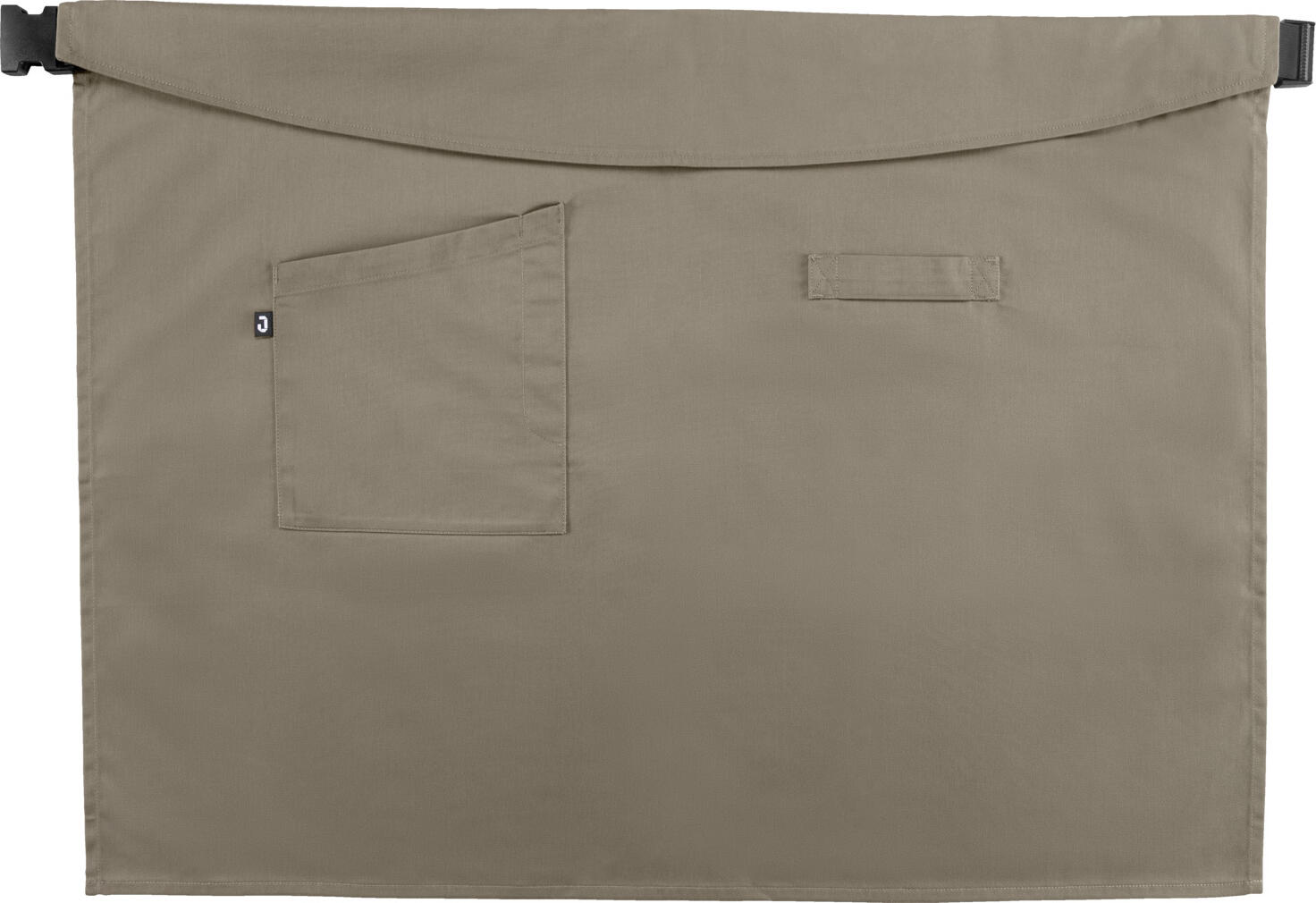 Jobeline Apron Belt 60x80 cm, Polyester-Cotton Blend, Taupe, OEKO-TEX Standard 100, Adjustable Elastic Band with Snap Buttons, Side Patch Pocket