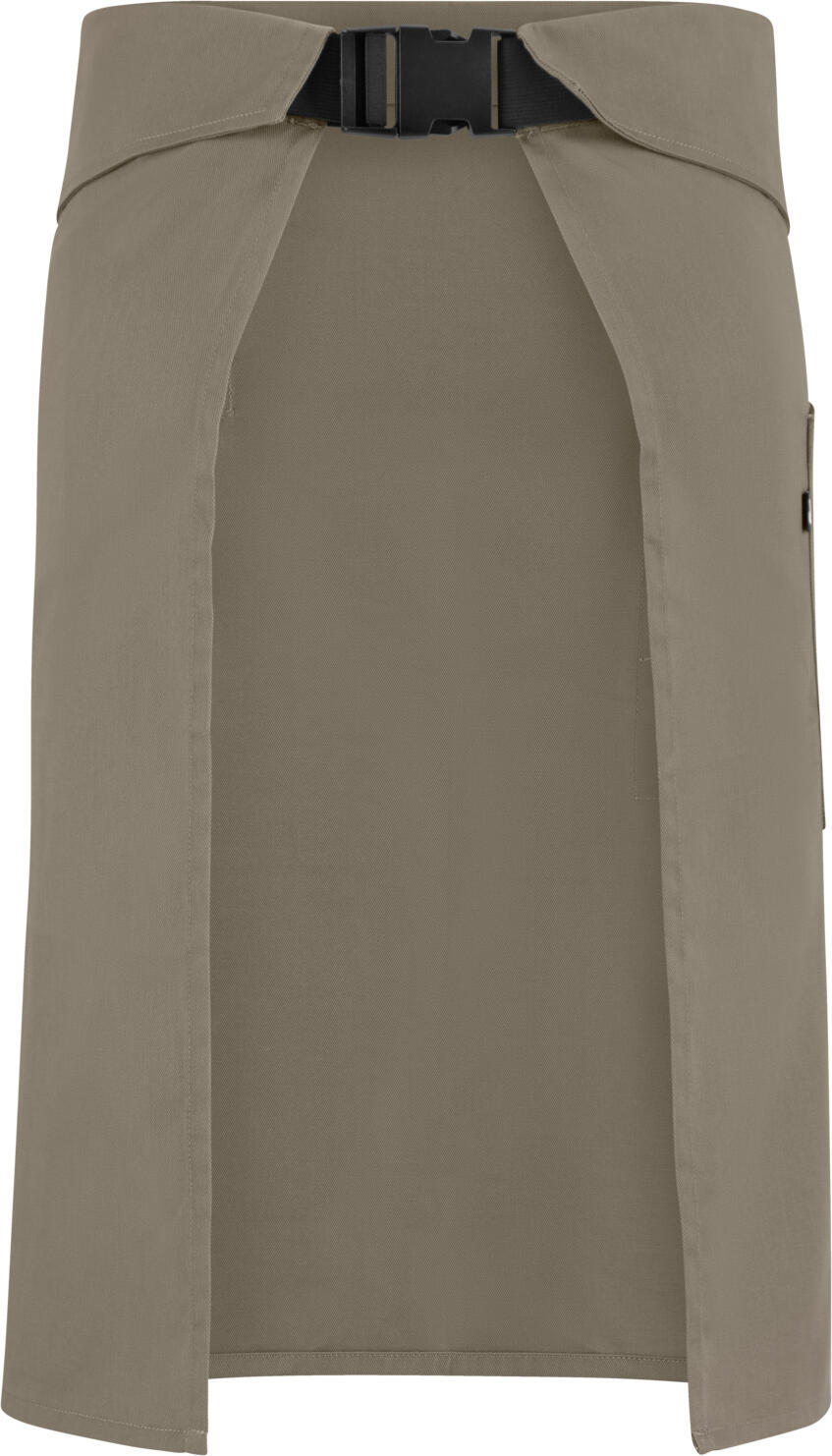 Jobeline Apron Belt 60x80 cm, Polyester-Cotton Blend, Taupe, OEKO-TEX Standard 100, Adjustable Elastic Band with Snap Buttons, Side Patch Pocket