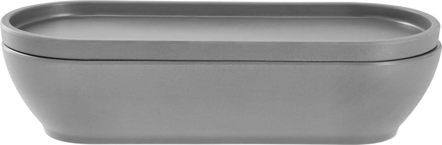 VEGA Kanas Oval Plate, Grey Melamine, Impact and Break Resistant, 32.4 x 13.3 x 1.8 cm, Dishwasher Safe