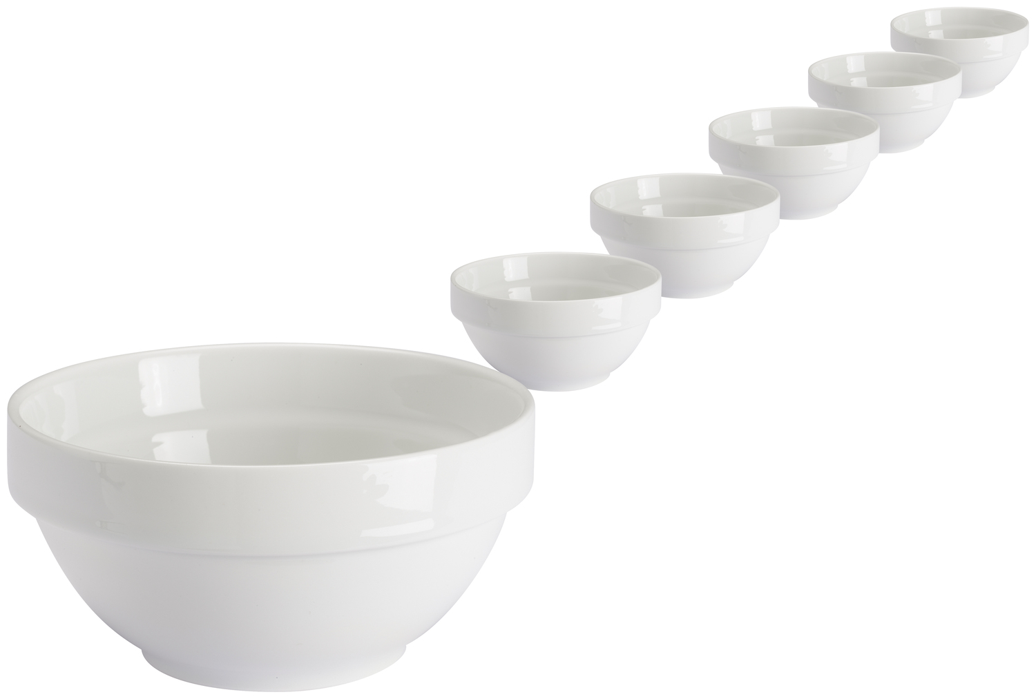 PULSIVA Bowl Sao Paulo, White Porcelain, Round, 200 ml, 10.5 cm Diameter, Stackable, Microwave and Dishwasher Safe, Catering and Home Use