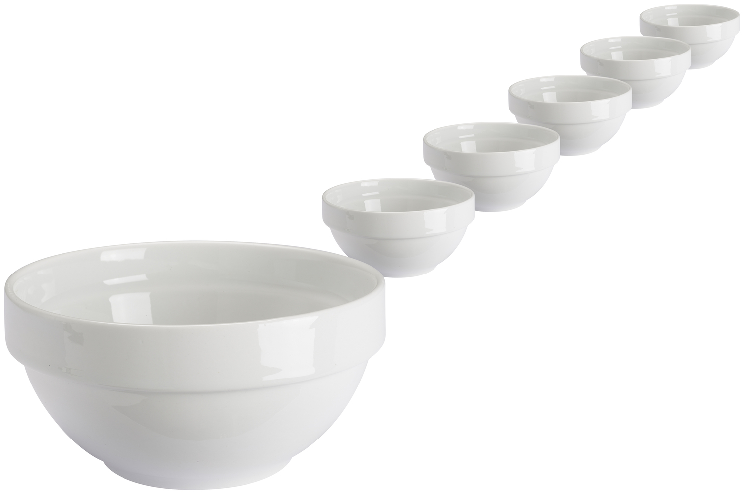 Pulsiva Sao Paulo Porcelain Bowl, White Round 350ml, 12cm Diameter, Stackable, Microwave and Dishwasher Safe