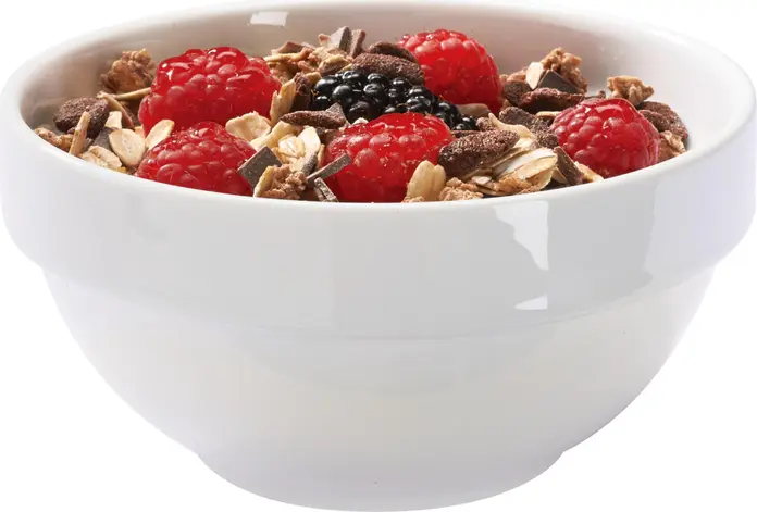 Pulsiva Sao Paulo Porcelain Bowl, White Round 350ml, 12cm Diameter, Stackable, Microwave and Dishwasher Safe