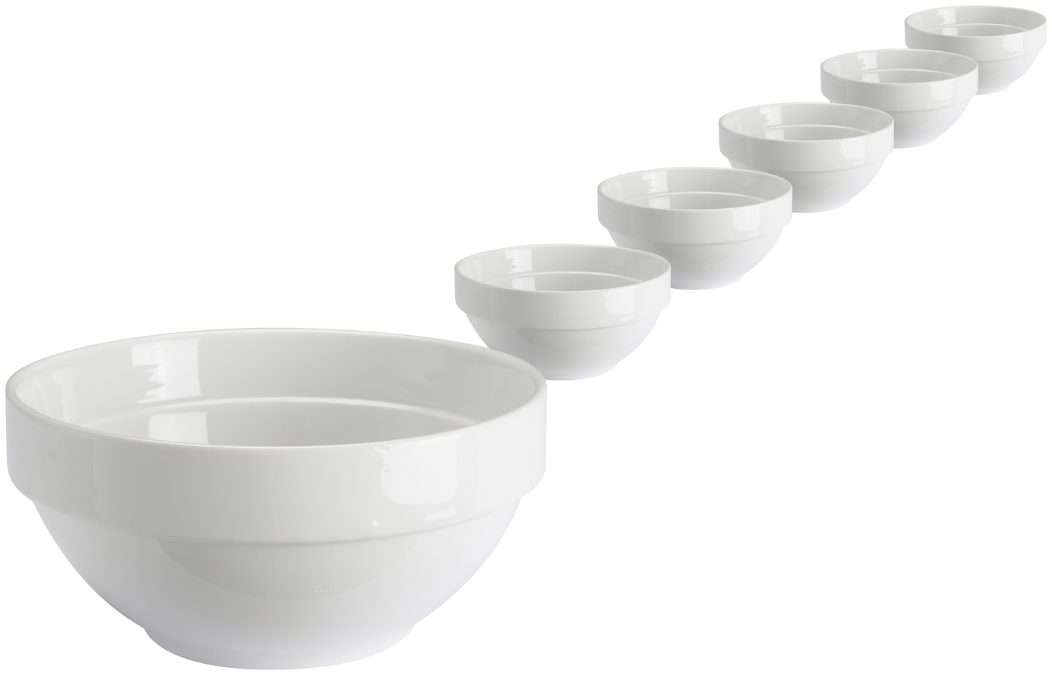 Bol PULSIVA Sao Paulo 103956, Porțelan Alb Rotund, 450ml, 14x6.5cm, Stivuibil, Compatibil cu Cuptorul cu Microunde și Mașina de Spălat Vase