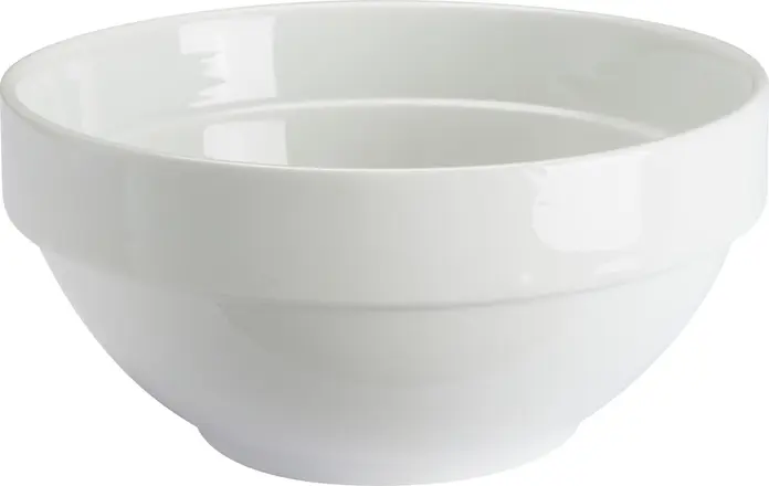 Bol PULSIVA Sao Paulo 103956, Porțelan Alb Rotund, 450ml, 14x6.5cm, Stivuibil, Compatibil cu Cuptorul cu Microunde și Mașina de Spălat Vase