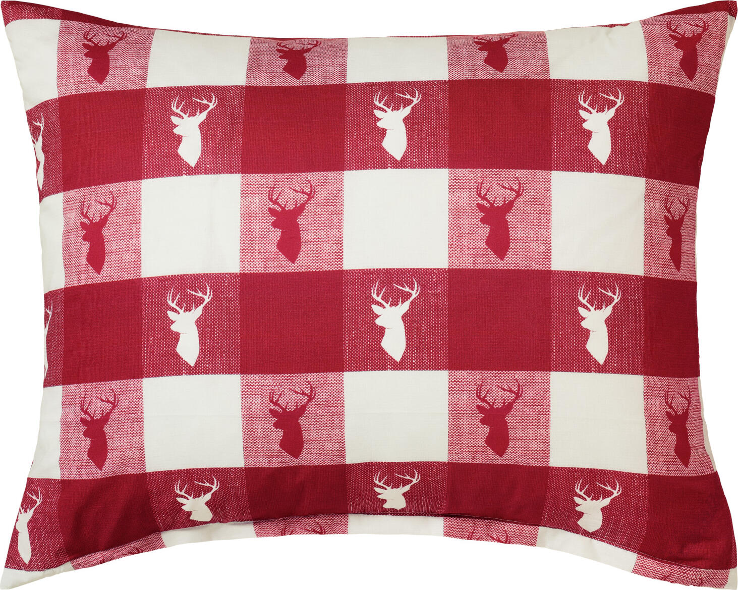 ERWIN M. LUSINI Solutions GmbH Pillow cover Villach Kissenbezug Villach Pillow cover Villach; 70x90 cm (LxW); red/white Kissenbezug Villach; 70x90 cm (LxB); rot/weiß 100% cotton. Weight approx. 110 g/m². Checked pillow cover with alpine deer design made from durable cotton. Underside of duvet cover is plain. Zipper for quick bedding changes. The bed linen reaches the specified size after three washes. Thread count (TC): 144 threads per inch Weave: Percale 100 % Baumwolle. Gewicht ca. 110 g/m². Karierter Kissenbezug mit alpinem Hirsch-Design aus strapazierfähiger Baumwolle. Unterseite des Bettbezugs in Uni. Reißverschluss für schnelles beziehen. Die Bettwäsche erreicht nach dreimaligem Waschen die angegebene Größe. Thread Count (TC) -Fadendichte: 144 Fäden je Inch Webart: Perkal